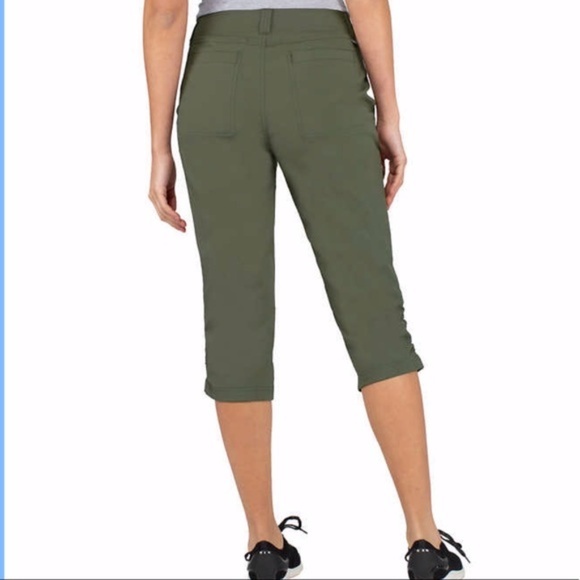 KHOMBU Stretch Ladies Capri Pants - Olive Green - NWT - Picture 2 of 3